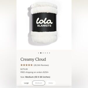 Lola Blankets Creamy Cloud Blanket Medium